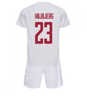 Dania Pierre-Emile Hojbjerg #23 Koszulka Wyjazdowych Dziecięca MŚ 2022 Krótki Rękaw (+ Krótkie spodenki)